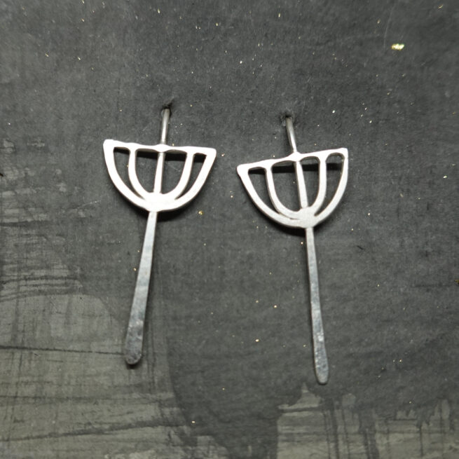 Handmade silver seed head earrings