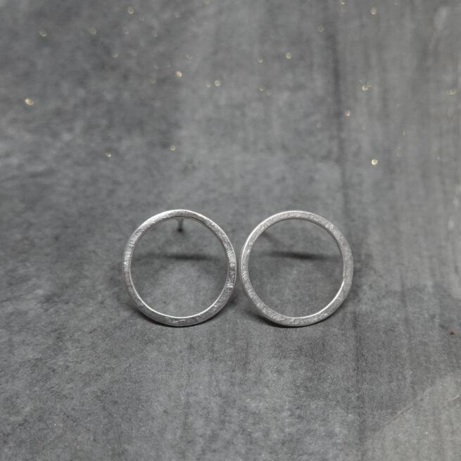 Silver circle earrings